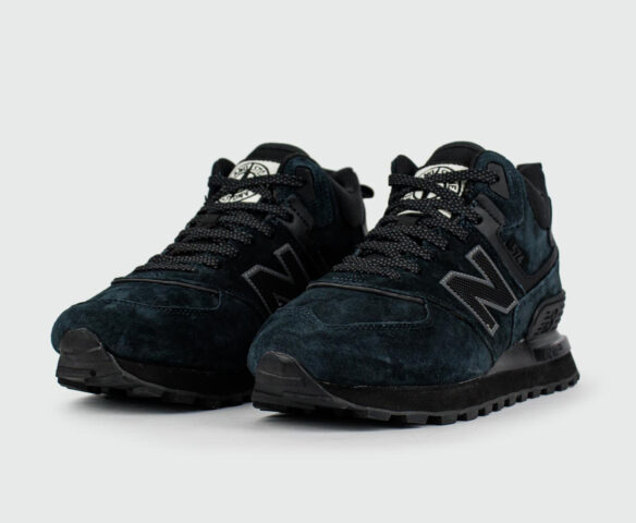 New Balance 574 Mid Navy Black with Fur Wmns. Вид 2